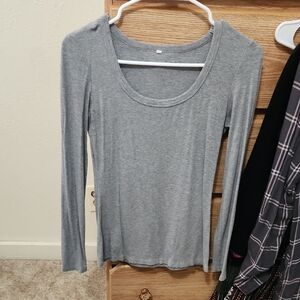 Classic Gray Long Sleeve Women's Top
